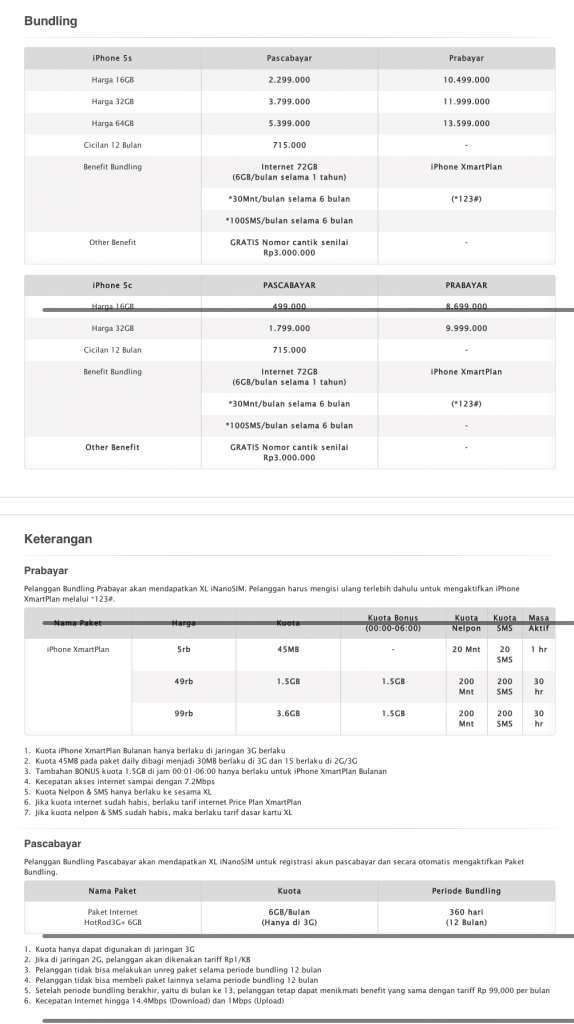 iPhone 5s Bundling dari XL   XL Axiata