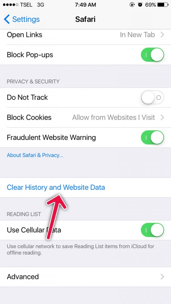 clear history iOS