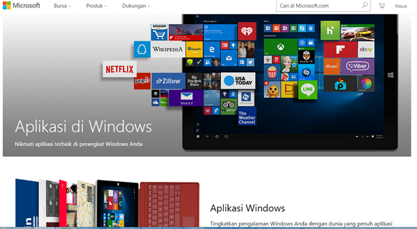 laman baru Windows Store