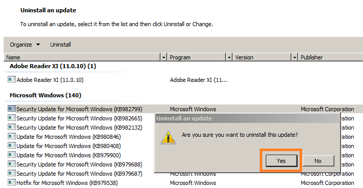 cara uninstall update di Windows 7_5