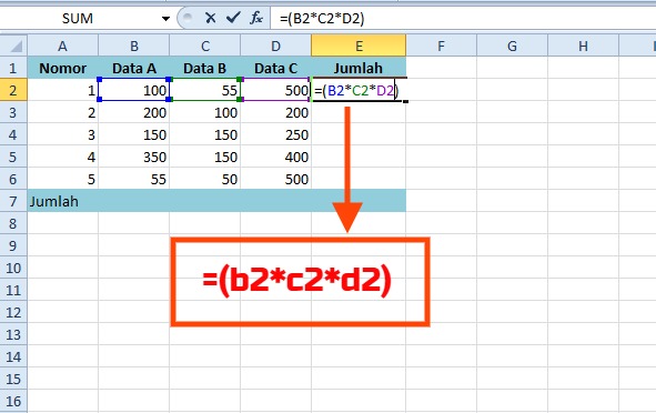 Rumus Excel Perkalian Banyak Kolom Excel Dan Rumus Microsoft Excel Riset