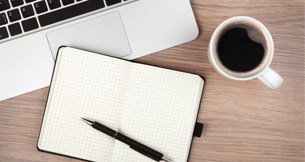 notebook coffee shutterstock