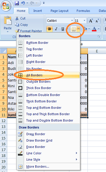  Panduan Pemula Cara Membuat Tabel di Microsoft Excel 2007