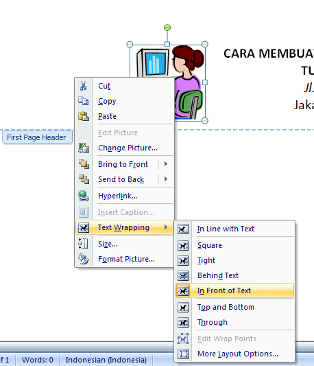 Cara Membuat Kop Surat Di Microsoft Word 2007 Lengkap Dengan