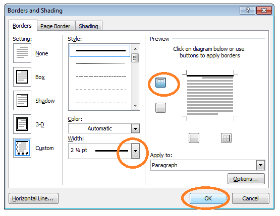 cara membuat garis di microsoft word 2007