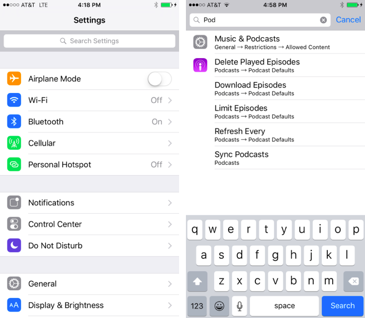iOS 9-settings