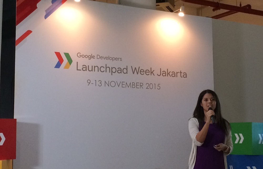 Developer Relations Program Manager Google Erica Hanson memberikan sambutan dalam acara Launchpad Week Jakarta / DailySocial
