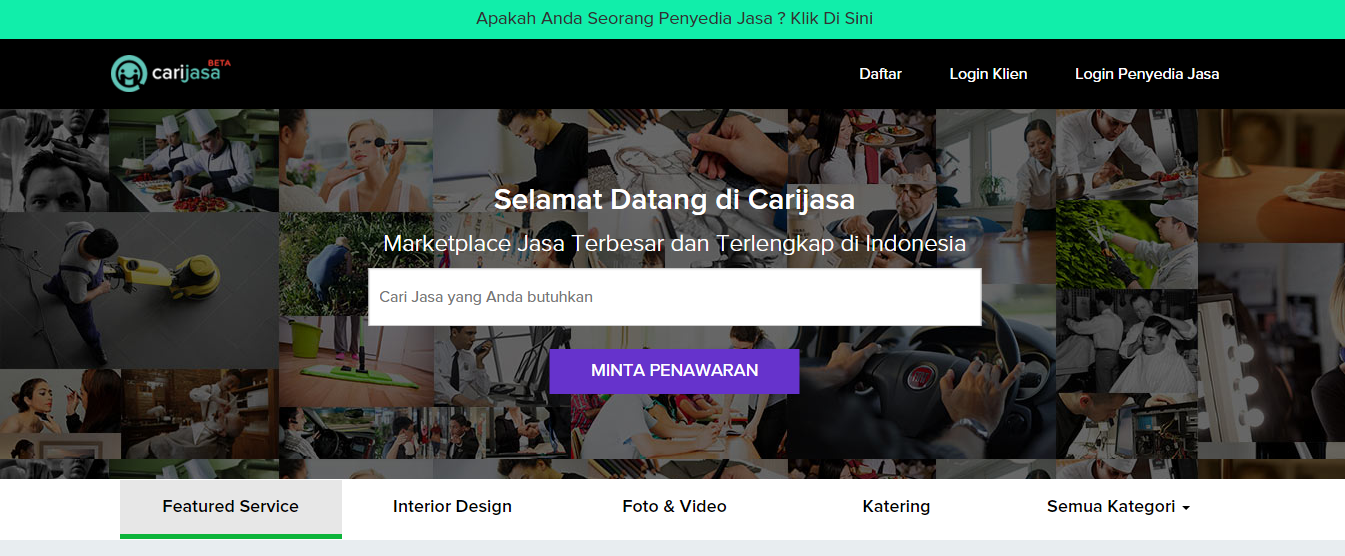 Carijasa menjadi alternatif bagi mereka yang mencari layanan jasa / DailySocial