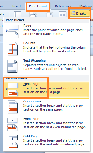 cara membuat penomoran halaman yang berbeda di microsoft word 2010_1