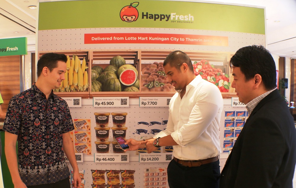 QR Store diharapkan pengalaman belanja yang mudah, cepat, dan aman bagi pelanggan HappyFresh dan Orami / Dimo