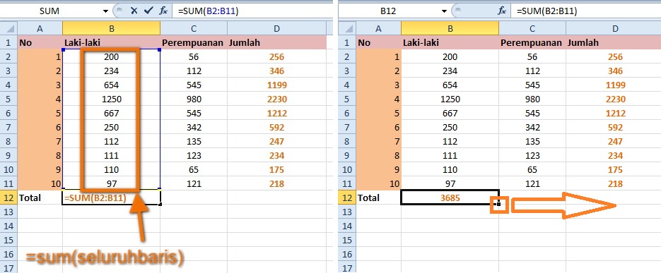 Rumus Dan Cara Menjumlahan Di Excel 4197