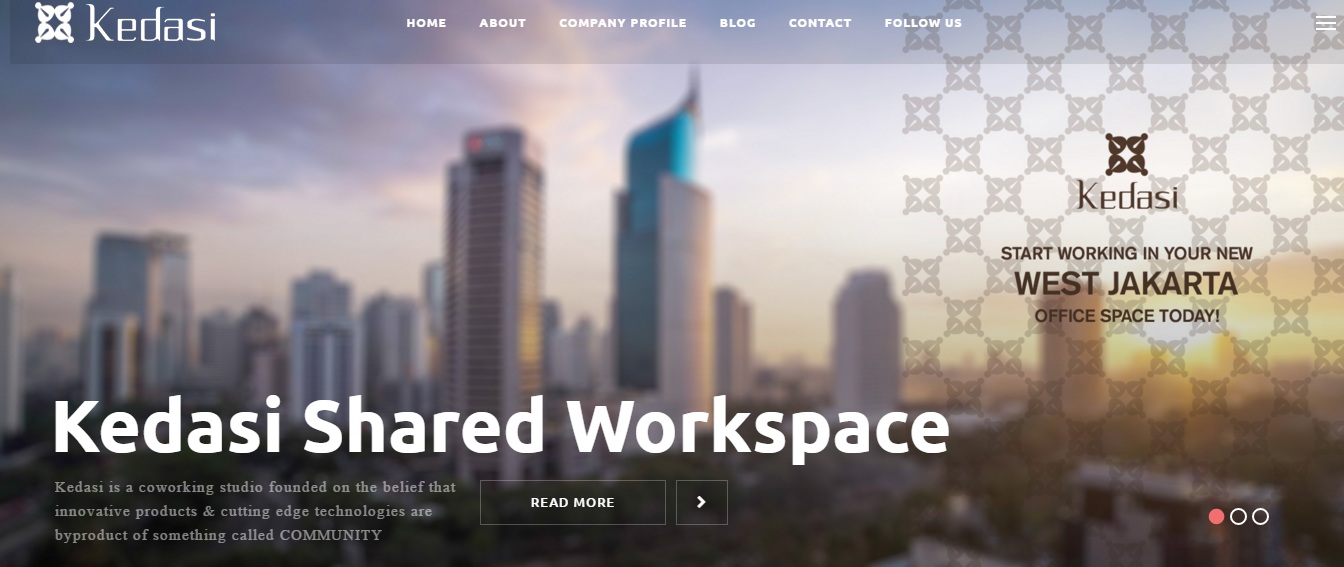 KEDASI menghadirkan coworking space di daerah Jakarta Barat / KEDASI