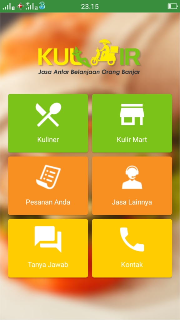 Tampilan aplikasi Kulir Banjar di platform Android