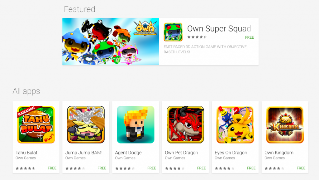 Game-game Own Games di Google Play