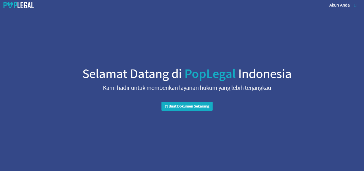PopLegal layanan bantuan informasi dan dokumen legal / DailySocial
