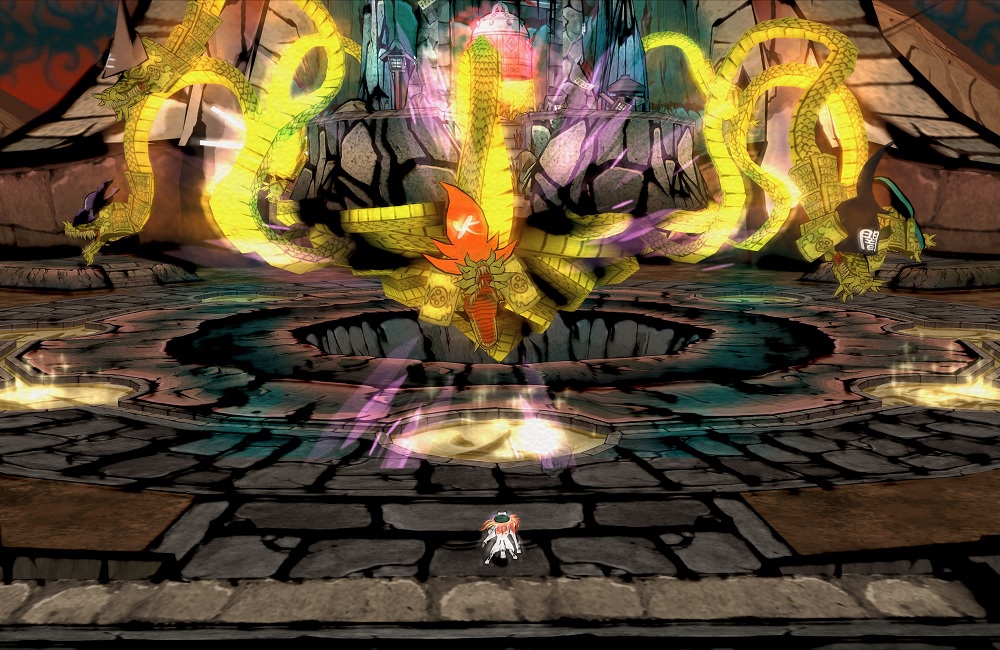 Screenshot dari Okami HD versi console current-gen.