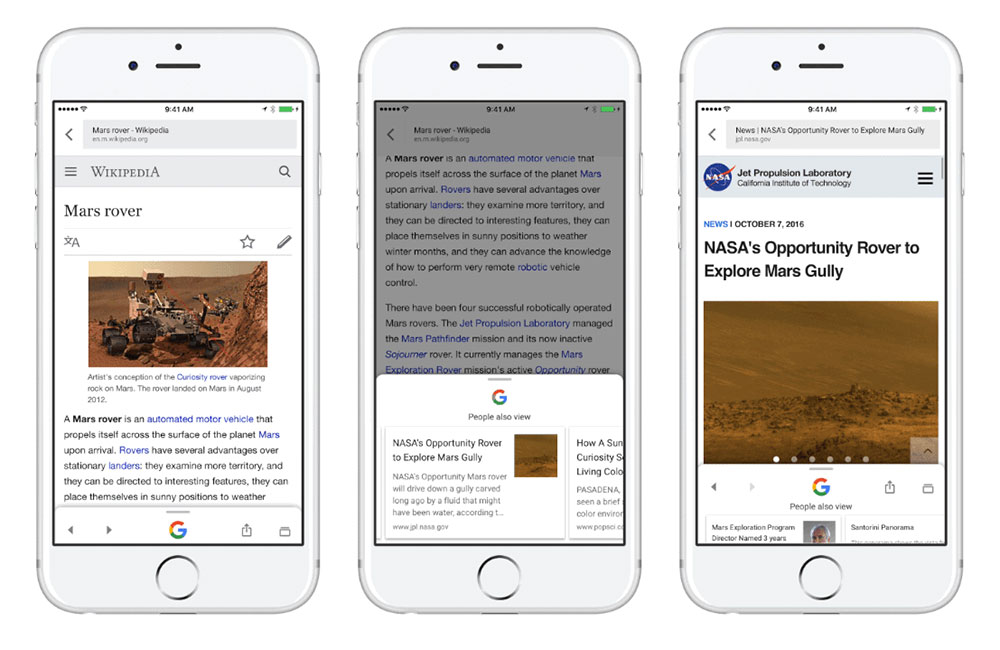 Rekomendasi artikel terkait akan muncul secara otomatis dalam aplikasi Google Search untuk iOS / Google