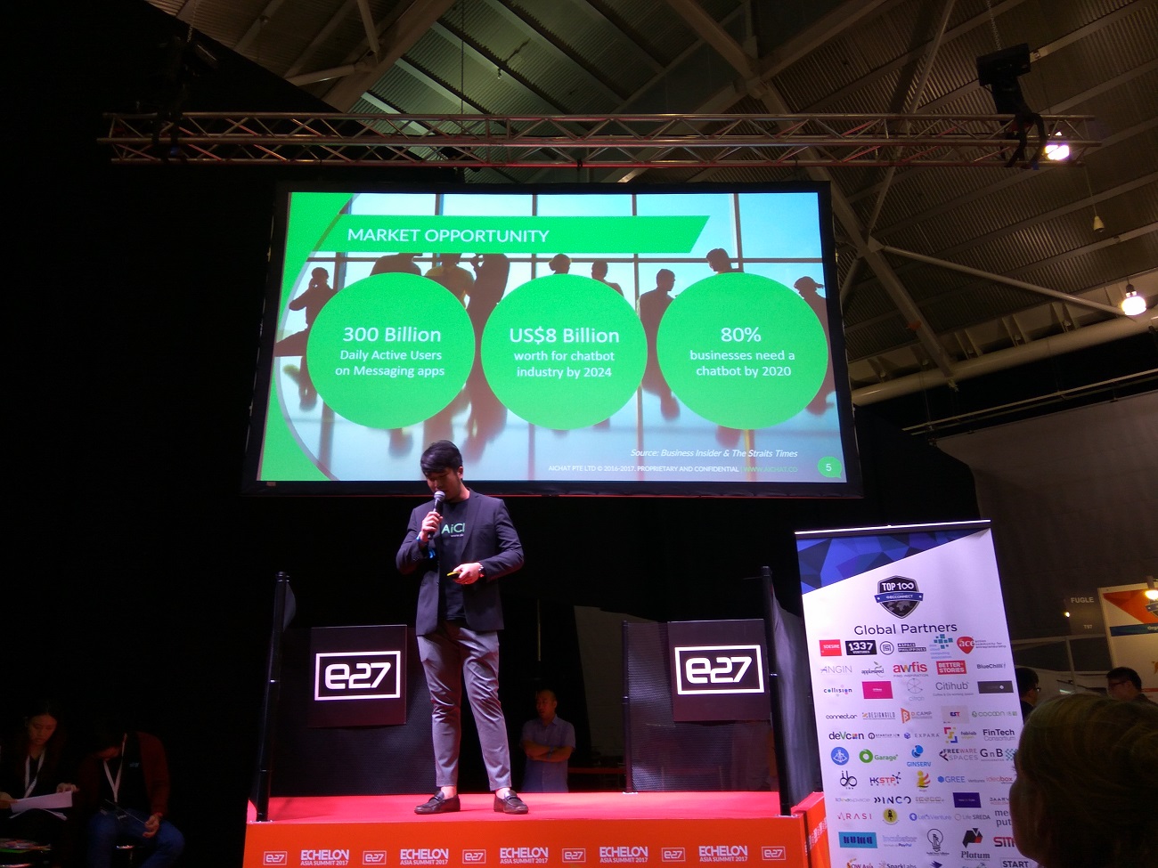 Co-Founder AiChat dalam acara Echelon Startup Summit 2017 / DailySocial