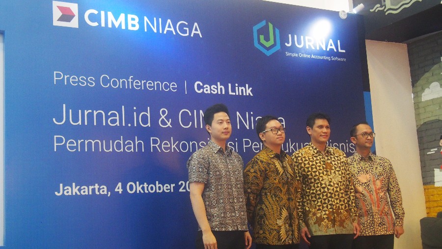 COO Jurnal.id Anthony Kosasih, CEO Jurnal.id Daniel Witono, Andrew Suhandinata CIMB Niaga / DailySocial