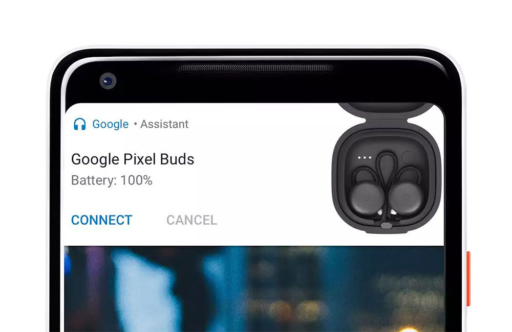 Tampilan notifikasi yang muncul ketika perangkat dengan kapabilitas Fast Pair didekatkan ke ponsel / Google