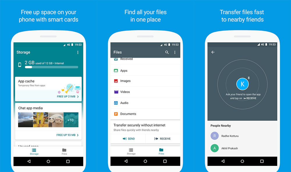 Tampilan aplikasi Files Go / Google Play for SEO