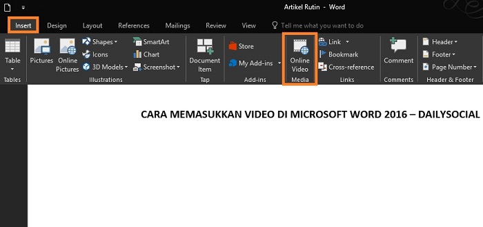 Cara Memasukkan Gambar Dan Video Di Microsoft Word 2016 Dailysocial