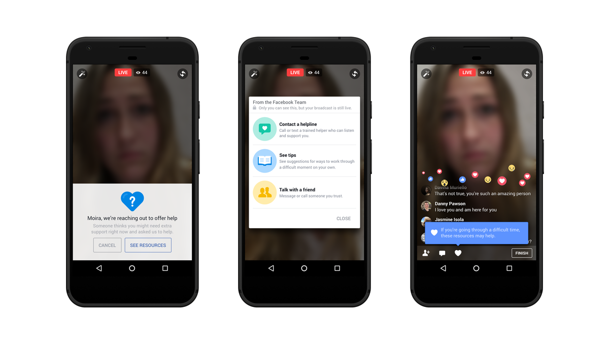 Facebook suicide prevention tool