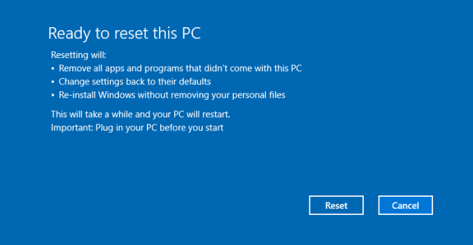Cara reset komputer Windows 10