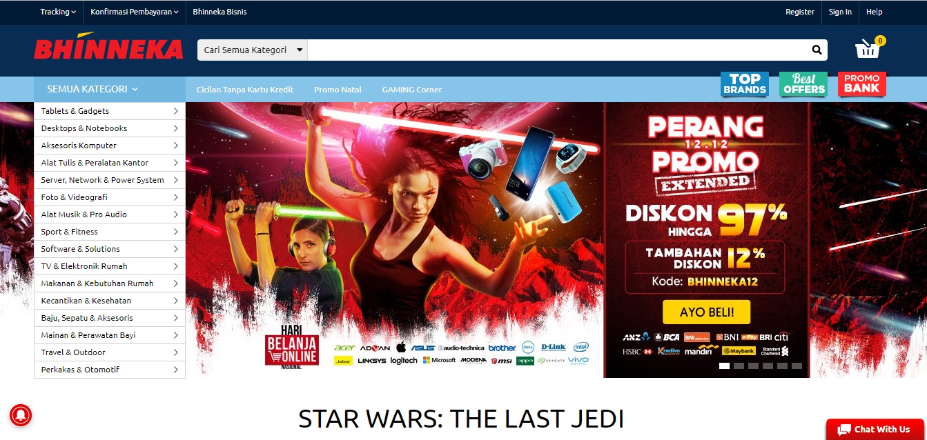 Situs layanan e-commerce Bhinneka
