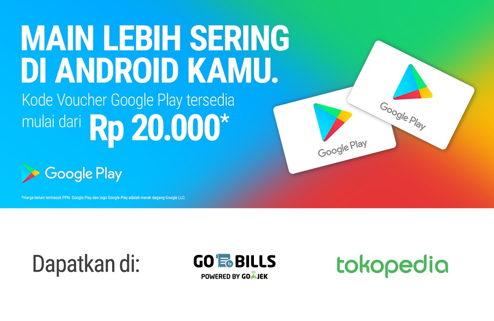Kode Voucher Google Play di Go-Jek dan Tokopedia.