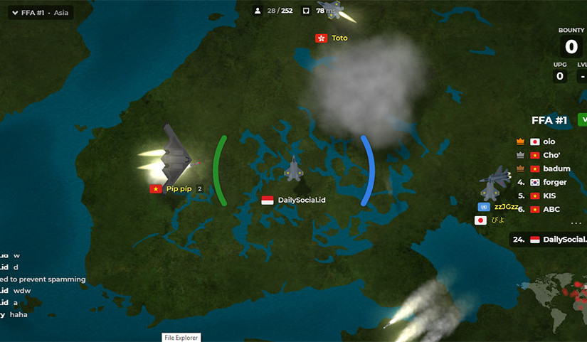 Game HTML5 Airmash, Suguhkan Pertempuran Pesawat Terbang yang Seru dan Menegangkan