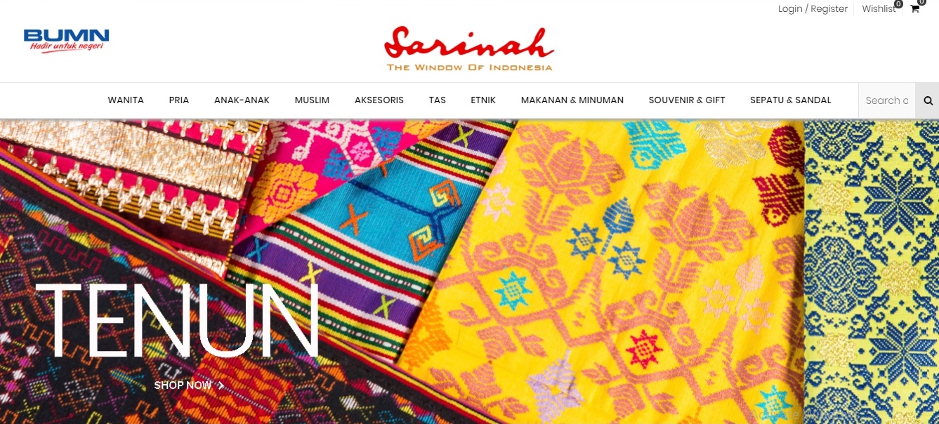 Tampilan situs Sarinah Online / Sarinah