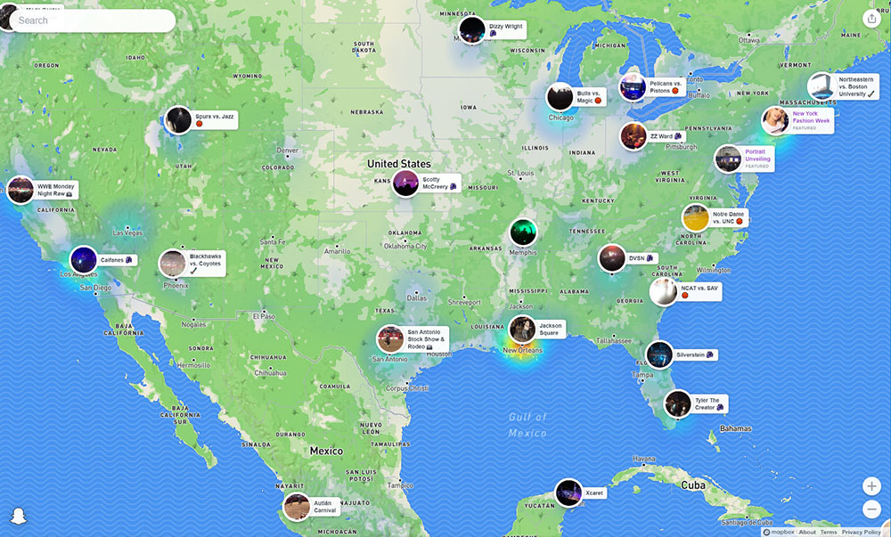 Tampilan Snap Map versi web / Snap
