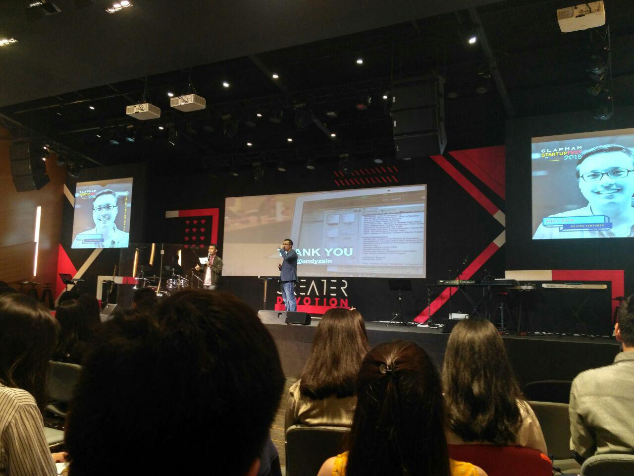 Andy Zain di panggung Clapham Startupfest 2018 / DailySocial