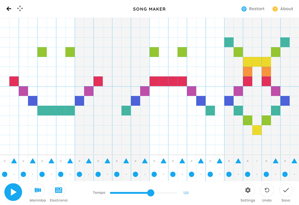 Tampilan Song Maker pada Chrome Music Lab / Google