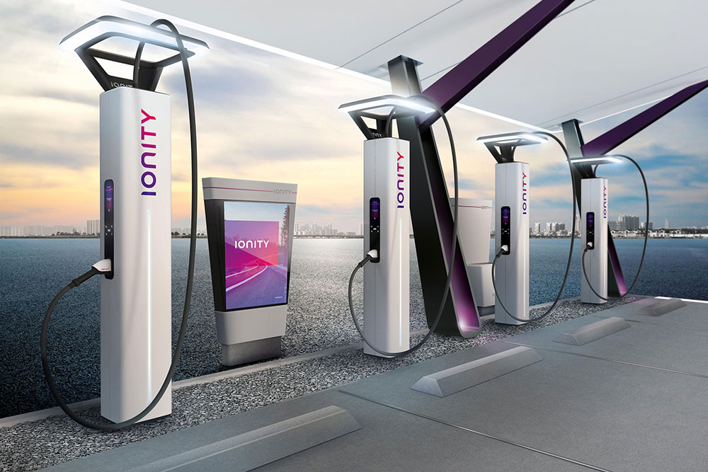 Konsep desain stasiun pengisian Ionity hasil rancangan BMW Designworks / Ionity