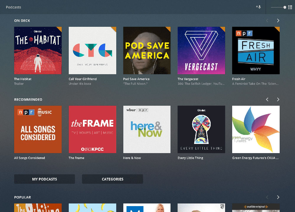 Tampilan podcast di Plex versi web / Plex