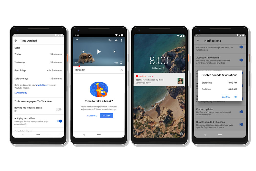 Tampilan tool "Digital Wellbeing" pada aplikasi YouTube / YouTube