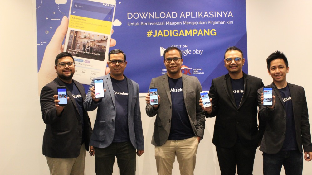 Tim Manajemen Akseleran saat peluncuran aplikasi mobile / Akseleran