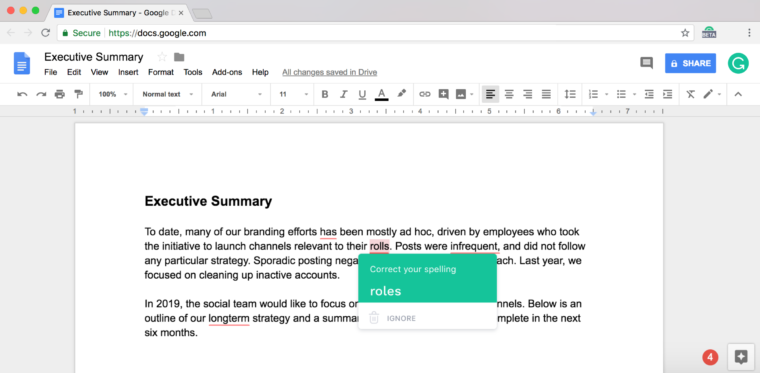 Grammarly Mulai Kawal Kesalahan Tata Bahasa Di Google Docs Dailysocial