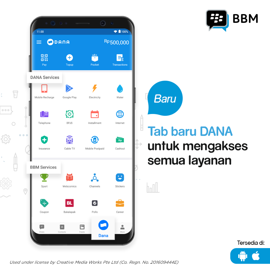 BBM hadirkan fitur baru dan tab baru DANA / BBM