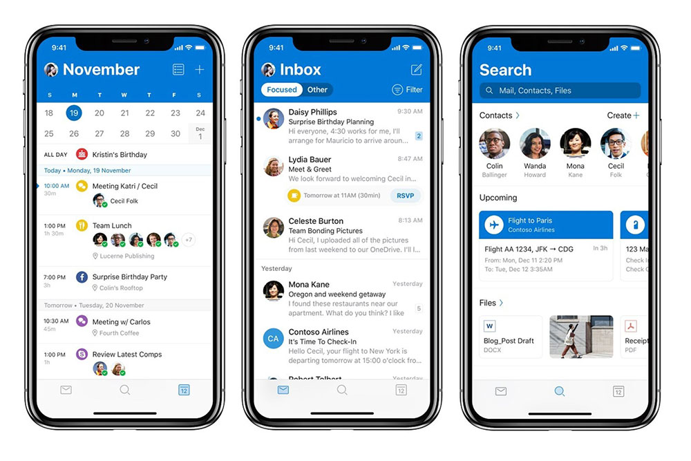 Tampilan baru Outlook di iOS / Microsoft