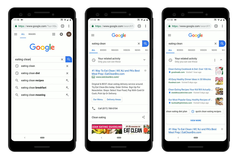 Tampilan Activity Card di Google Search / Google