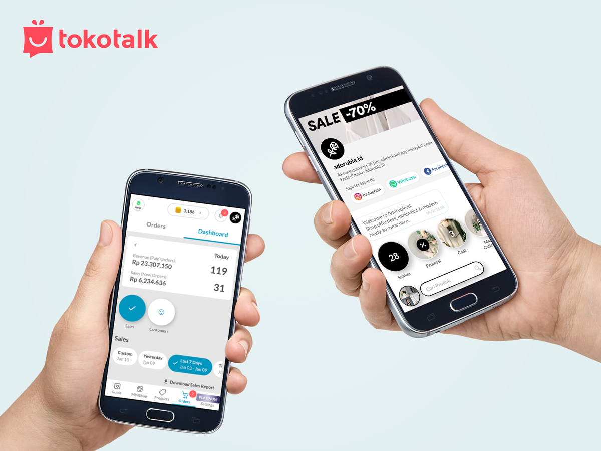 TokoTalk sediakan berbagai macam fitur untuk mudahkan pengelolaan toko online / TokoTalk
