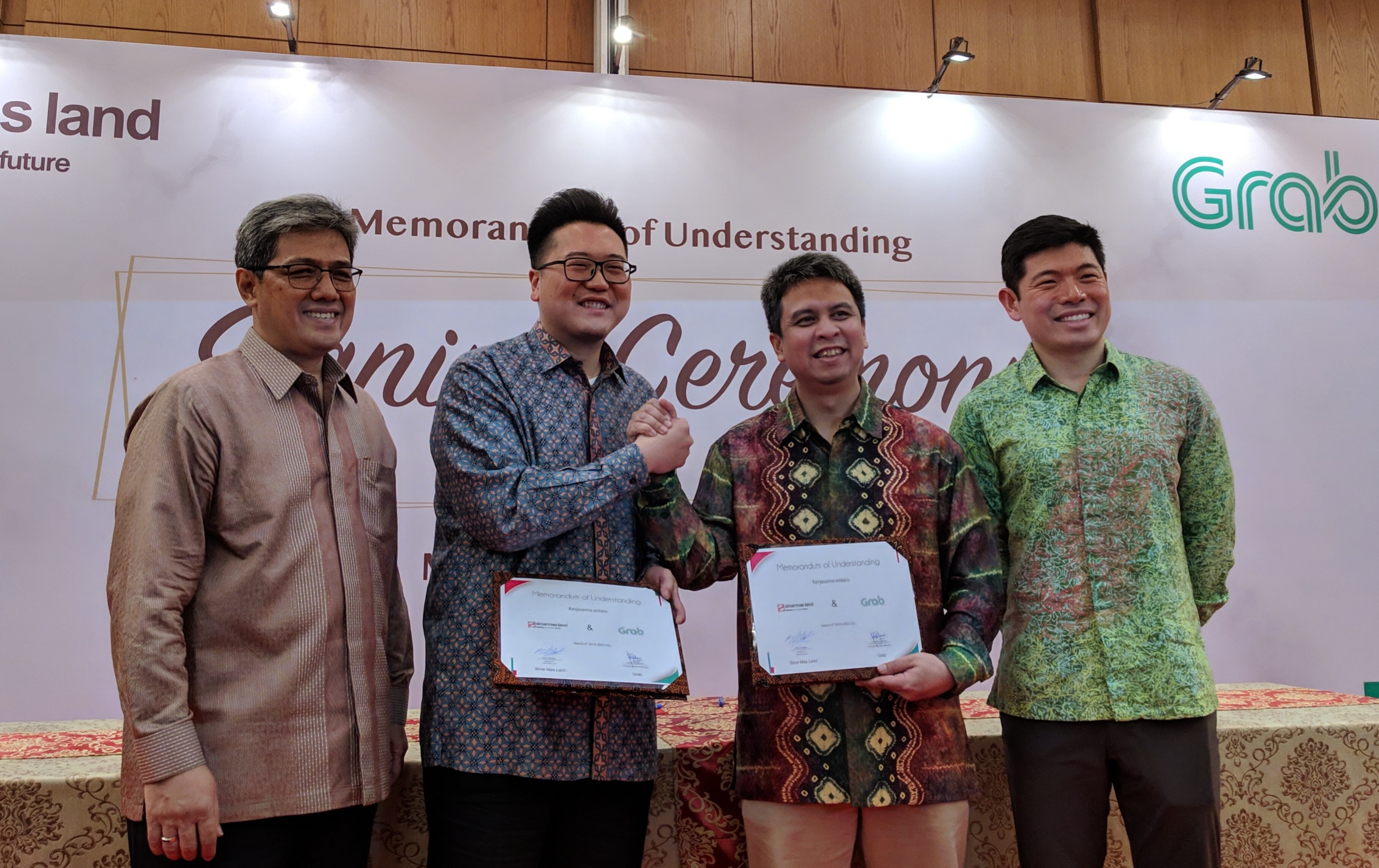 Peresmian kemitraan antara Grab dengan Sinar Mas Land / DailySocial