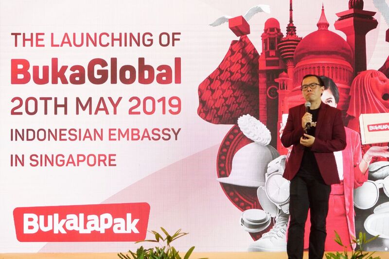 Fajrin Rasyid, Co-Founder and President Bukalapak memberikan sambutan dan pemaparan tentang BukaGlobal saat acara peluncuran BukaGlobal di Singapura 20 Mei 2019 kemarin / Bukalapak