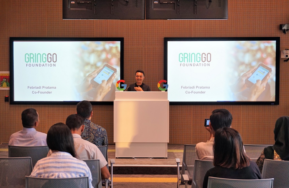 CTO Gringgo Febriadi Pratama di presentasinya.