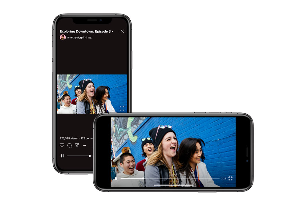 Di samping format vertikal, IGTV kini juga mendukung format landscape sepenuhnya / Instagram