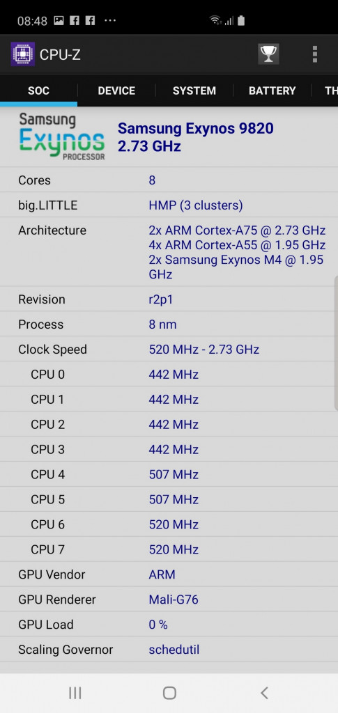 Cpu Z Samsung S10 Plus