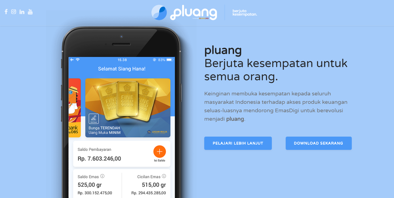 Tampilan situs Pluang